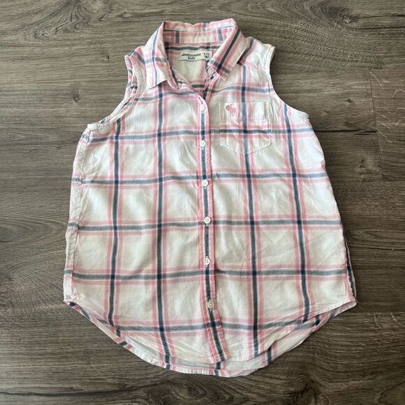 Abercrombie sleeveless button up Girl size 9/10 - Picture 1 of 4